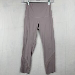 Lululemon Align High Rise Scalloped Hem Leg Purple Lilac Sheer Mesh Women's 2